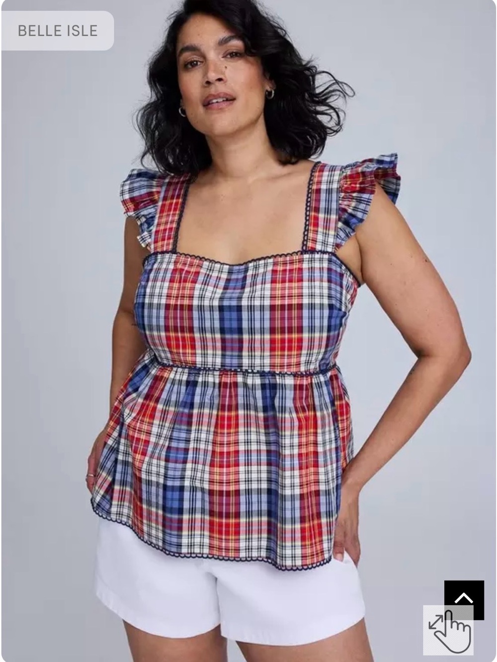 Torrid Plaid Ruffle Top - Picture 2 of 13